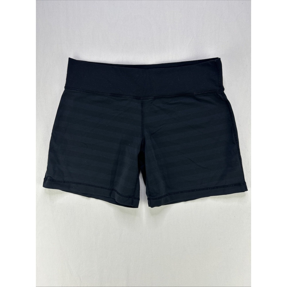 Lululemon Shorts Women's Size 12 Black Striped Athletic Running